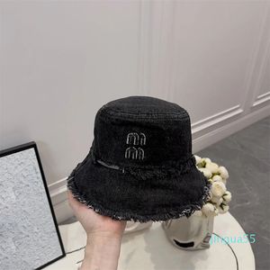 Frauen Eimer Cowboy Personalisierte gebrochene Burr Kanten Metallhundert Buchstaben Designer Fischer Hut Outdoor Trendy Hüte