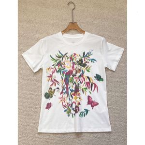 D 2024 Early Spring New Women's Wear Halo Dyed Butterfly Print Top T-shirt