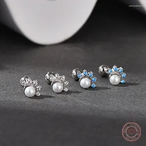 Stud Earrings 925 Sterling Silver Zircon Pearl Eyes For Women Elegance Style Devil's Eye Earring Exquisite Summer Jewelry