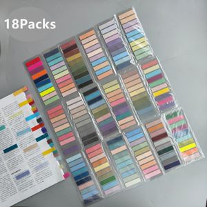 18Packs 3600 Sheets Transparenta Sticky Notes Självhäftande bokmärkare Annotationsläsning Bok Rensning Tab Kawaii Söt brevpapper 240410