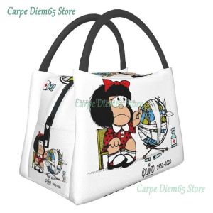 Сумки Cobino Comics Mafalda Изолированная сумка для ланча для женщин мультфильм манга