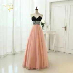 Parti Elbiseleri Seksi Düşük Kesim Prom Elbise Vestidos Tatlım Boncuk Kristal Tül Akşam Bir Çizgi Resmi Uzun 2024 OL3356