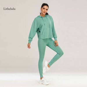 Women Lu Align Long Tracksuit 3pcs-set Sleeve Top Shirts and Legging Gym Sports Yoga Suit Training Bra Jacket Pants Lemon Gym Running Worko