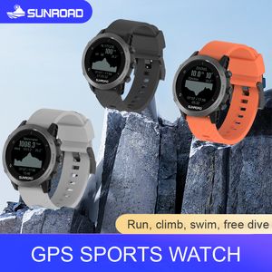 Sunroad T5 GPS Smart Watch 10AtM Waterproof Outdoor Sports Diving Altimeter Barometer Professional GPS Watch Nylon Strap Fitness Watch Connect med Strava