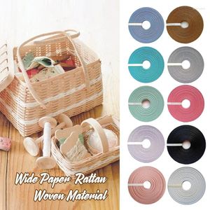 Decorative Figurines 20 Meters/lot 1.5cm Wide Rattan Paper Cord For Crocheting Bag Basket Bendable Handmade Straw Rope DIY Craft Supplier