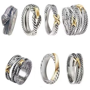 Unisex Fashion DY Men Ring designer Ring For mens Women Designer Jewelry Silver Vintage X Shaped Dy Rings Mens Luxury Jewelry Boy Gift