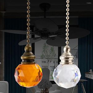 Dekorativa figurer Kristallstil Pullkedjan sladdhandtag för ljus Switch Home Takfläkt Khandel Akryl Pendant Lampdekor