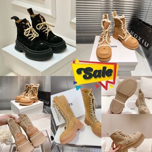 Designer Boots Popularne modne botki dla kobiet buty luksusowe podeszwy impreza gęsta obcasy 35-40 Turing Desert Smfk Gai
