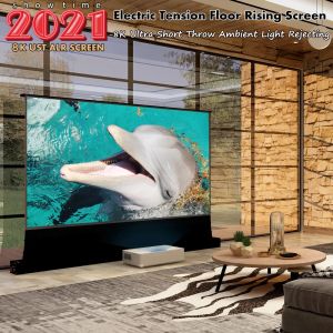 alr screen16:9 100 Inch 8K HD Movie UST ALR Electric Motor Floor Rising Projection Display Screen For Ultra Short Throw Laser TV Projector