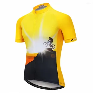 Kurtki wyścigowe Weimostar Riding Męskie Jersey Outdoor Sports Rower Koszulka Top Cykl dla mężczyzn Summer Mtb Road Yellow Green Black