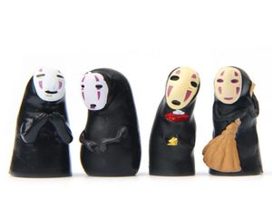 4 pcsset Kawaii Spirited Away No Face Man PVC Action Figure Model Toy Cute Anime No Face Man Character Collection 931098697