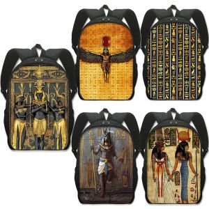 Backpacks Egyptian Art Print Backpack Women Men Schoolbags Egypt Pharaoh Anubis Rucksack For Travel Student Daypack Laptop Backpacks Gift