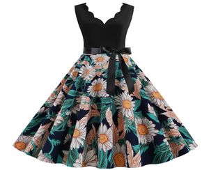 Designerskie ubrania dla kobiet swobodne sukienki 2020 Kobiety linia słodka elegancka sukienka 4050S Vintage Hepburn Swing Vintage Party Rockabilly 8928687