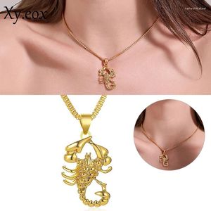 Pendant Necklaces Gold Plated Scorpion Long Chain Necklace Hip Hop Scorpio Jewelry