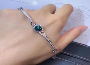 Tennis Arrival Green 1 Moissanite Diamond Flower Simple Bracelet 925 Sterling Silver Bangle For Women Fine Wedding JewelryTennis6810436