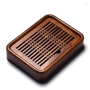 TEA TRAYS TRAY TRAYPET FYLT MED VATTEN MAHOGANY TABELL WEENGE TRÄ EBONY KINESKA KINES