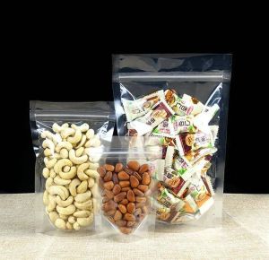 Väskor 50st Clear Plastic Ziplock Stand Up Spice Powder Packaging Pouch Transparenta presentpåse Toys Package Bags