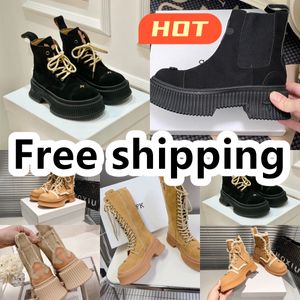 2024 Designer Boots popular Trendy Women Short Booties Ankle Boot Luxury Soles Womens Thick Heel size 35-40 hiking Desert SMFK GAI