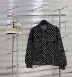 Xinxinbuy Men Designer Designer Coat Jacket Lady Embroidery DenimセットレターJacquard Fabric 1854長袖女性ブラックダークブルーレッドS-2xl