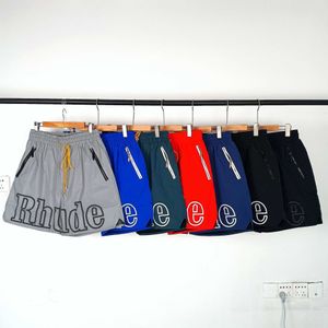 Lettera di collezione Rhude Trendy 3M Short casual riflettenti per uomini e donne American High Street Beach Pants