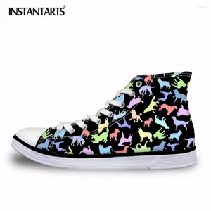 Casual Shoes INSTANTARTS Stylish Cartoon Puzzle Printed Women Vulcanize Breathable Canvas For Female Girls Students Lace-up Flats