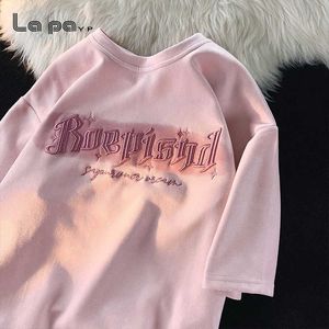 Women's T-shirt Designeralphabet Embroidered Sweater Suede T-shirt for Female Summer China-chic Brand Oversize Lovers