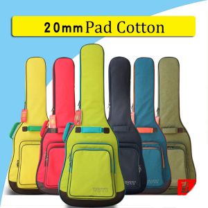 Fall Oxford Fabric Electric Guitar Case Colorful Edge Gig Bag Dubbel Rems Pad 20mm Cotton Thickning Soft Cover Waterproof Ryggsäck