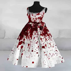 Casual Dresses Ladies' Halloween Bloody Print Party Round Neck Sexy Sleeveless Dress