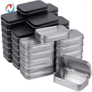 Storage Bottles 40pcs 3.75 By 2.44 0.8 Inch Metal Rectangular Empty Hinged Tins Box Container Portable Small Home Organizer