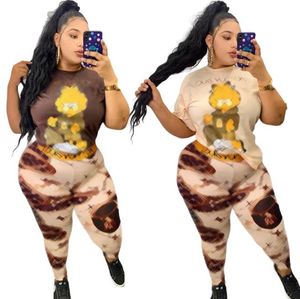 Designer de moda feminina plus size tracksuits calças de camisetas 2 peças Marca de luxo Conjunto casual de 2 peças JB2972