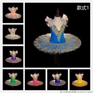 Balletto professionale TUTU DREST Girl Dance Costume Child Performance Ballerinas Pancake Tutu Kids Child Carnival Jazz Dance Dress 240411