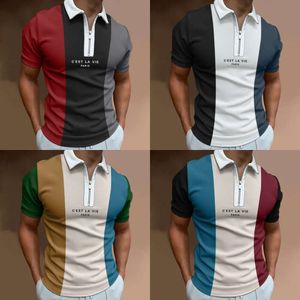 الرجال الصيفي قميص بولو عارضة أزياء الشوارع طباعة S Tops العلامة التجارية قصيرة الأكمام سستة Tee Cloths 220714 Hort Leeve