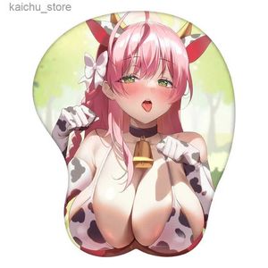 Cuscinetti per mouse polso riposo urawa hanako blue archive anime cuscinetto 3d mouse pad sexy da polso restatto scrivania mousepad mat mat gamer accessorio y240419