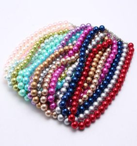 14 stilar mode fasta färg pärla barn chunky halsband flickor bubblegum pärlor chunky halsbandsmycken för barn M14489081647