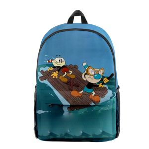 Рюкзаки Classic The Cuphead Show Anime Pupil Supil Book Back Backbook Backpacks 3D Print Oxford Водонепроницаемые мальчики/девочки модные рюкзаки рюкзаки