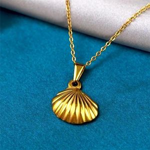 Pendant Necklaces Cowrie Seashell Charm Necklace Beach Jewelry Shell Ocean Nautical Starfish Stainless Steel For Women Gift