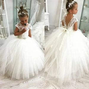 Flower Girl Frings Bressmaid Pageant Prages Dress Flore Girls Gowns White First Press Bc4794