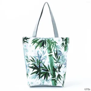 Drawstring Creative Ink Style Printing Shoulder Women's Shopping Bag Ethnic Ladies Bags for Women 2024