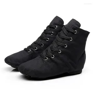 Dance Shoes Canvas Jazz Lace-up Soft Split Soles Modern Gym Yoga Fitness Flat Sneakers For Men Women