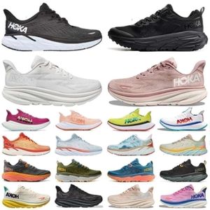 Hokah Hokahs One Bondi Clifton 8 Running Shoes for Women Carbon x 2 3 Triple White Black Yellow Peach Whip Mens Womens Platform Shoe