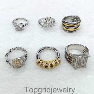 Gold Dy Love Ring Lüks Tasarımcı Kadınlar İçin S925 Gümüş Elmas Beyaz Bahçelakları Evlilik Yıldönümü Siyah Mücevher Kadın Moissanite Jewlery Tasarımcılar Hediyeler