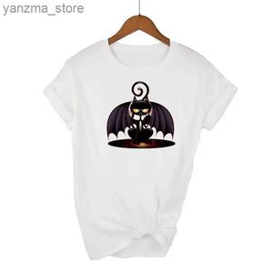 Женская футболка модная мультипликация Cat Print Casual Harajuku Женская футболка Summer Short Slve o-вырезы