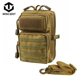 Förpackningar Wincent Outdoor Tactical EDC Bag Pouch på Army Military Zipper Molle Hip Midjepåse Fick Camping Hunting Accessories Bröstväska