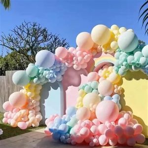 Pastel Macaron Balon Çelenk Kemeri Kiti Çeşitli Gökkuşağı Renkleri Balon Doğum Günü Düğün Bebek Duş Partisi Malzemeleri 240410