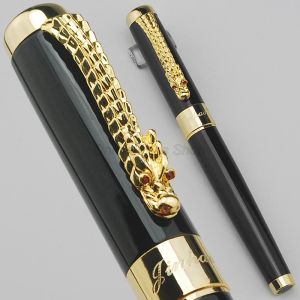 Pens Jinhao 1200 Metall Black Dragon Clip Fountain Stift 0,7mm Medium Nib Professional Office Schreibgeschütze Zubehör