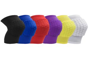 2018 Honeycomb Sports Safety Volleyball Basketball Knee Pad à prova de choque meias de compressão de joelho Proteção Brace Sin9923969