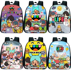 Bags Kids ToCa Life World World Backpack Cartoon Toca Boca Bacha Bolsa de Jardim de Ingarten Bagpack meninas meninas Anime Rucksack Mini Bookbag Mochila