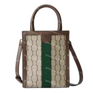 2024 Ophidia Mini Totes Bag Fashion Designer Handbag Square Crossbody Handheld Purses Textil Stripe Letter Print Mönster Utökad läder axelband design