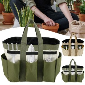 Bolsas Multifunction Oxford Ploth Garden Plant Tool Bag Pouch Toolkit Tote Organizer com 8 bolsos Carrier de jardim para o jardim de casas