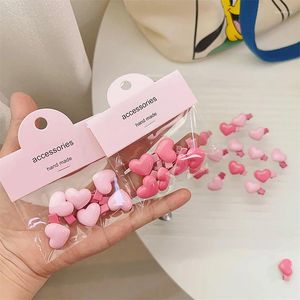 Hair Accessories 6Pcs/Set Korean Style Peach Heart Mini Hairpins Cute Sweet Pink Bangs Clip For Girls Fashion Trendy Simple Headwear